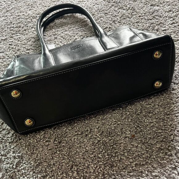 Vintage Coach Madeline Top Handle Satchel Handbag Black Leather 12482 - Picture 5 of 11